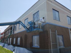 Painting services for exterior commercial office building in Fall River, MA